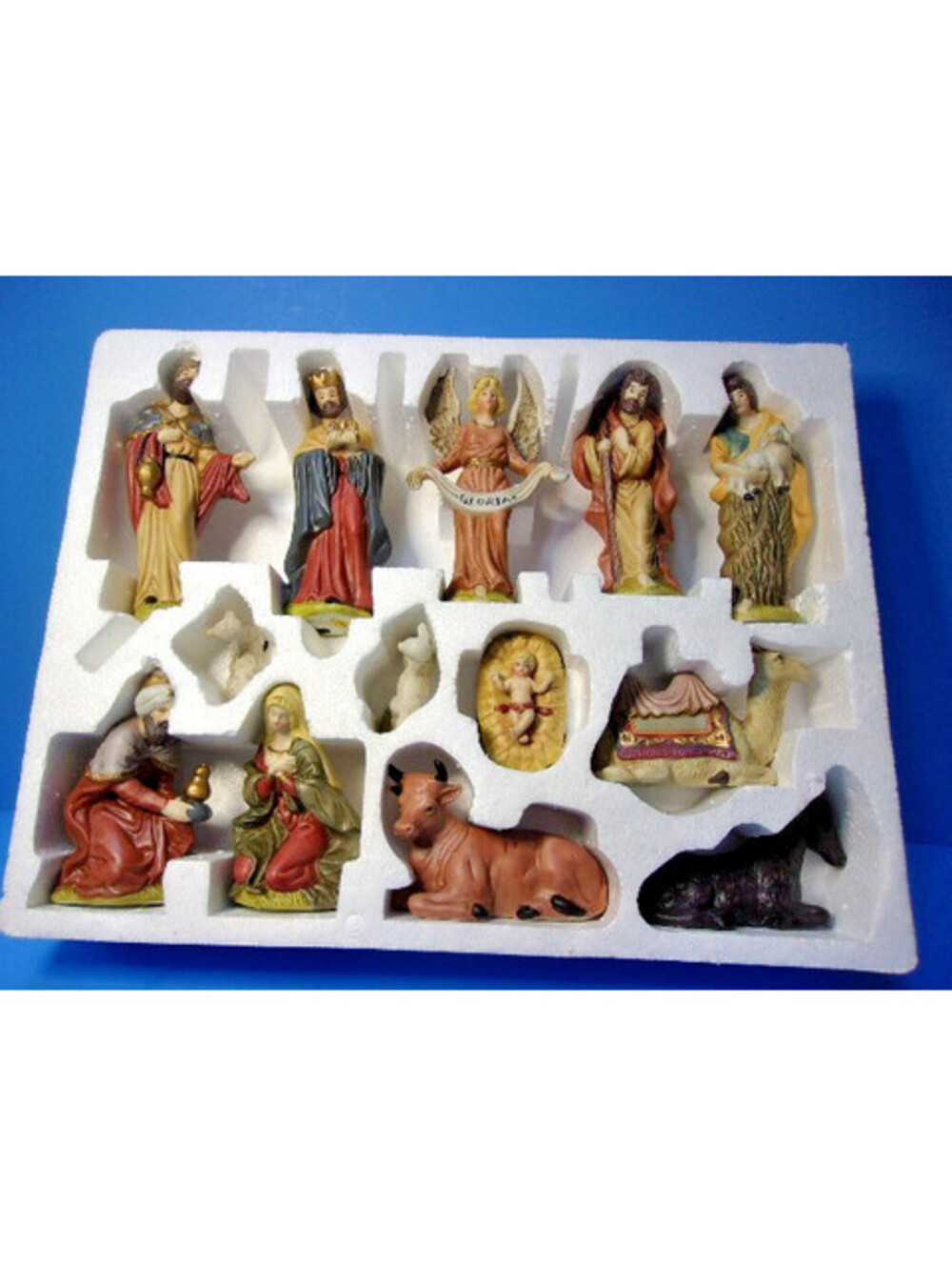 Breckenridge Holiday Nativity Set of 13 Christmas Figures Fine Porcelain Bisque